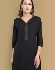 Black Mul Cotton Kurta & Palazzo Set