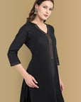 Elegant Black Mul Cotton Kurta & Palazzo Set