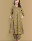 Maira A line Kurta Ajrak Print