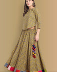 Mustard Mosaic Kali Skirt with Top