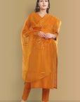 Mustard Color Kurta with Penny Embroidery Set - Perfect Blend of Comfort and Style