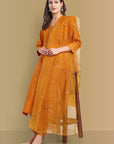 Mustard Color Kurta with Penny Embroidery Set - Perfect Blend of Comfort and Style