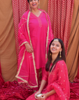 Hand Crafted Chanderi Pink Kurta