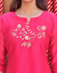 Hand Crafted Chanderi Pink Kurta