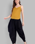 Mustard Cotton Noodle Strap Basic Top