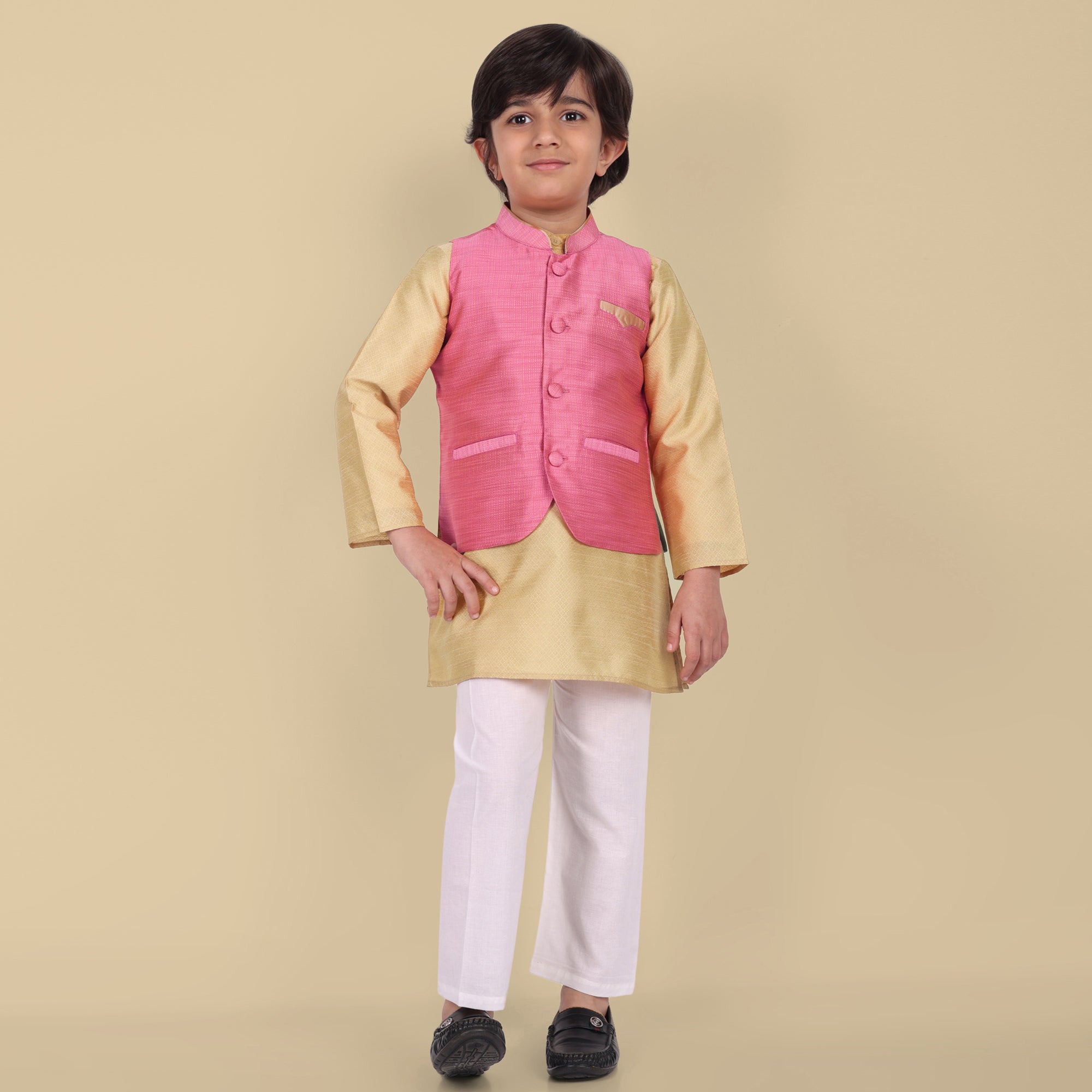 Boys Pink cotton silk Jacket