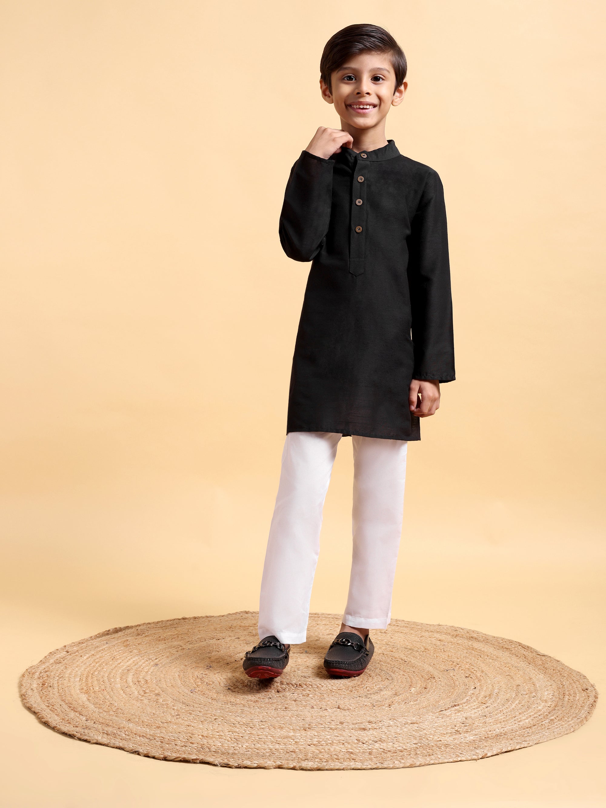 Boys Cotton Silk Kurta & Pajama