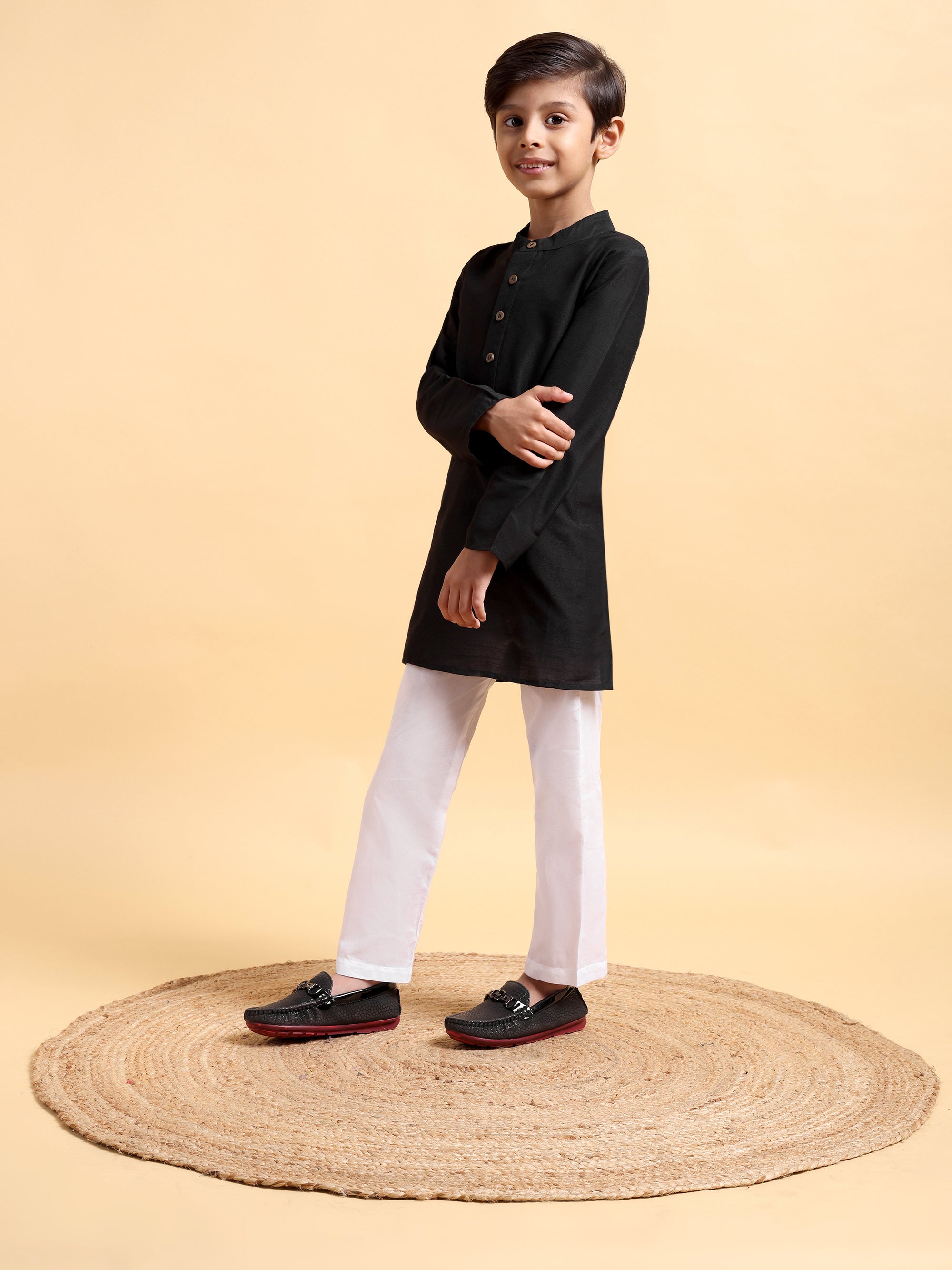 Boys Cotton Silk Kurta & Pajama