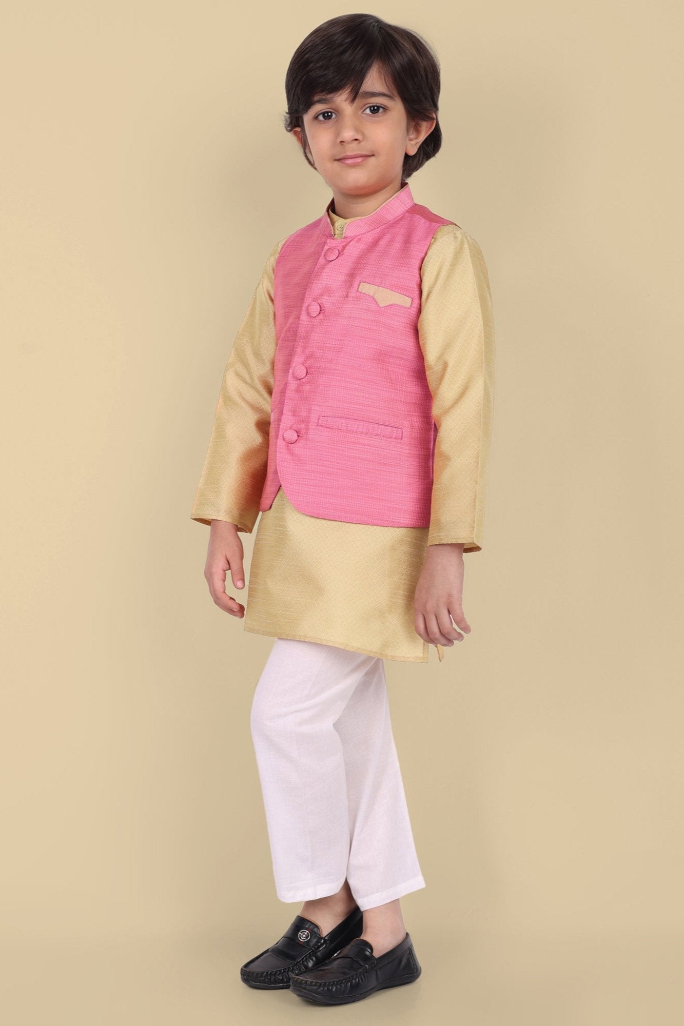 Boys Pink cotton silk Jacket