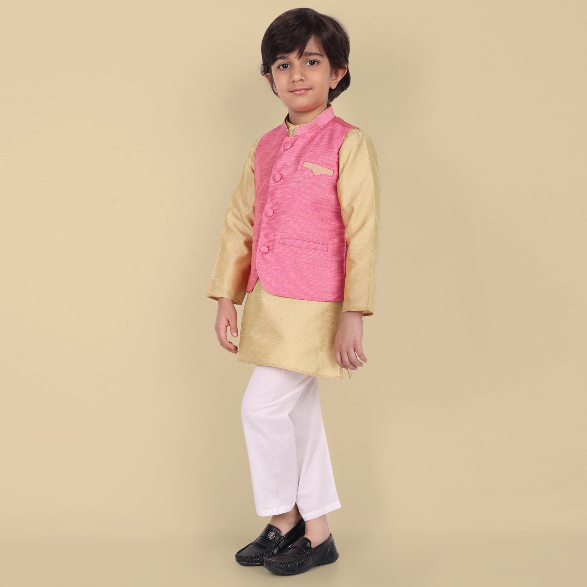 Boys Pink cotton silk Jacket