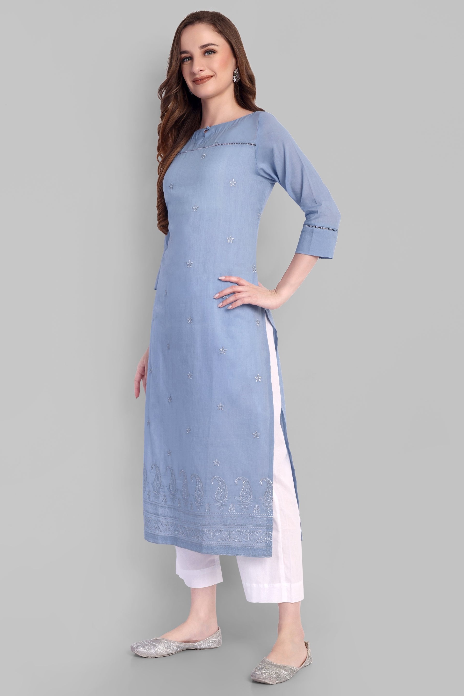 Buy Blue Chikankari Kurta Sets for Women