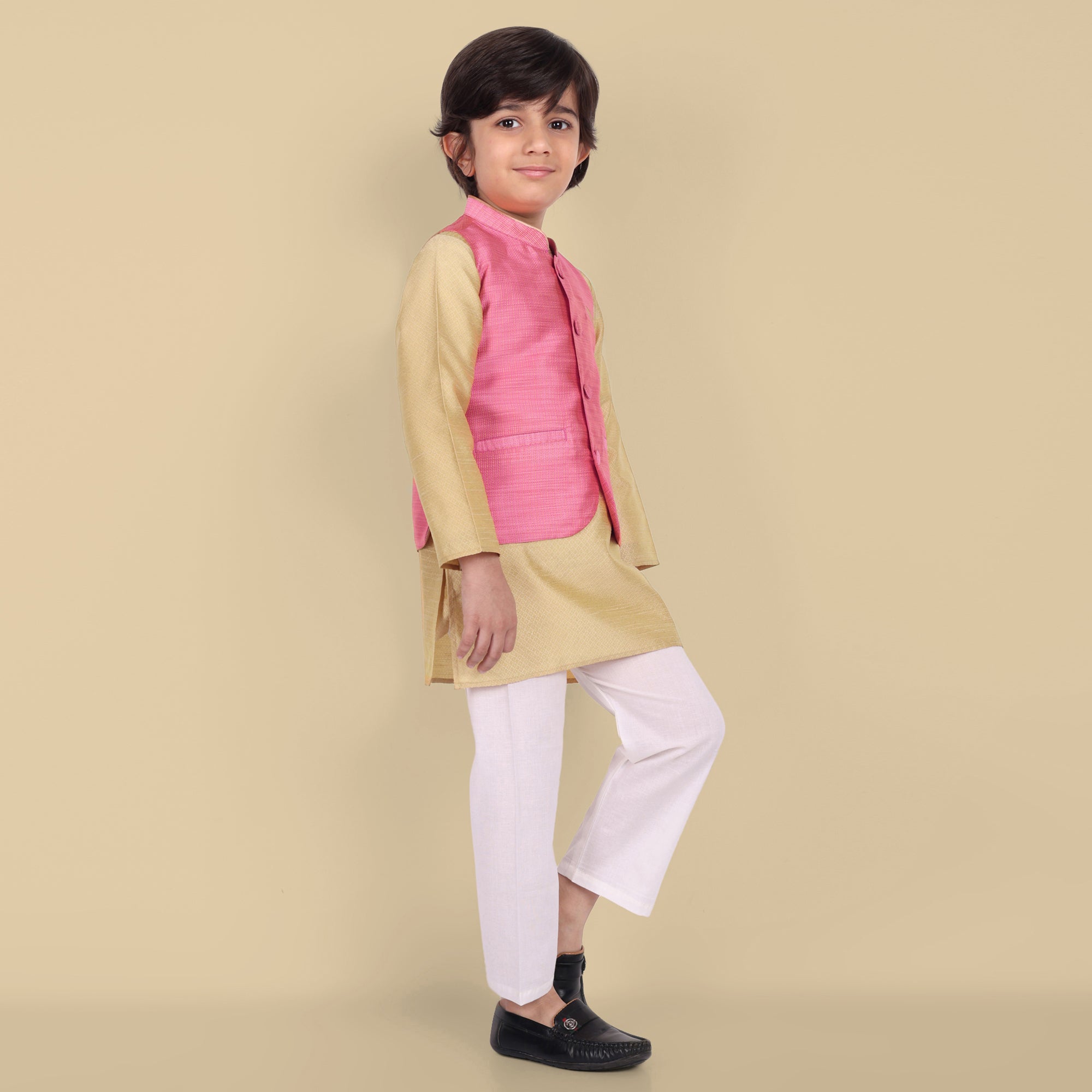 Boys Pink cotton silk Jacket