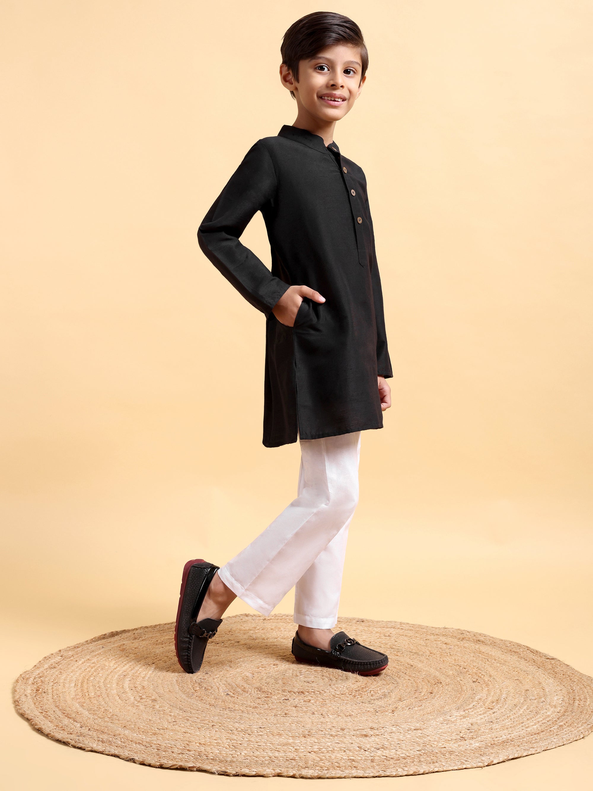 Boys Cotton Silk Kurta & Pajama