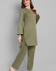 Khaki Green Mul Co-ord Set