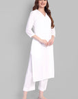 V Neck Basic Kurta with Straight Bottom - Set of 2