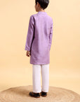 Mauve Cotton Silk Kurta & Pajama Set