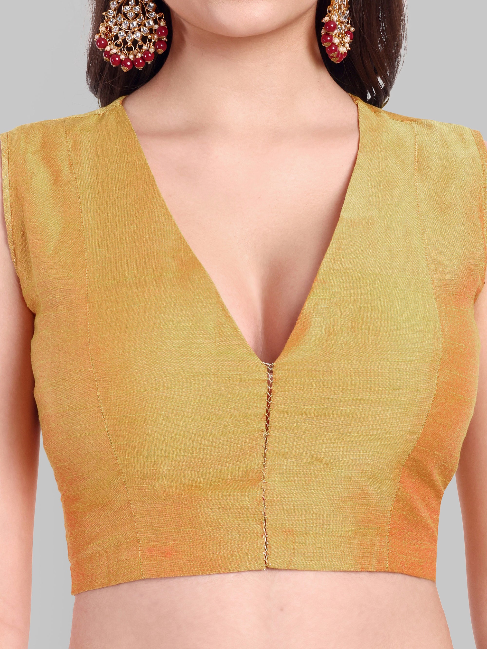 Mustard Cotton Silk Blouse