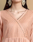 Peach Chanderi Angrakha Graduated Style - Set of 3