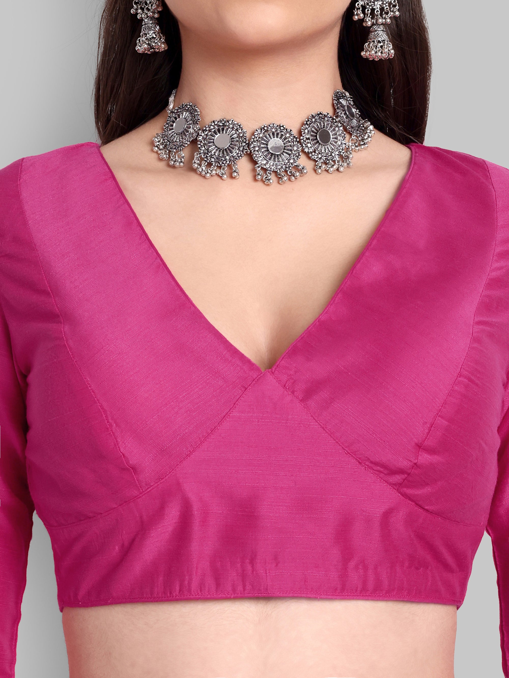 Nadira Hot Pink Silk Blouse