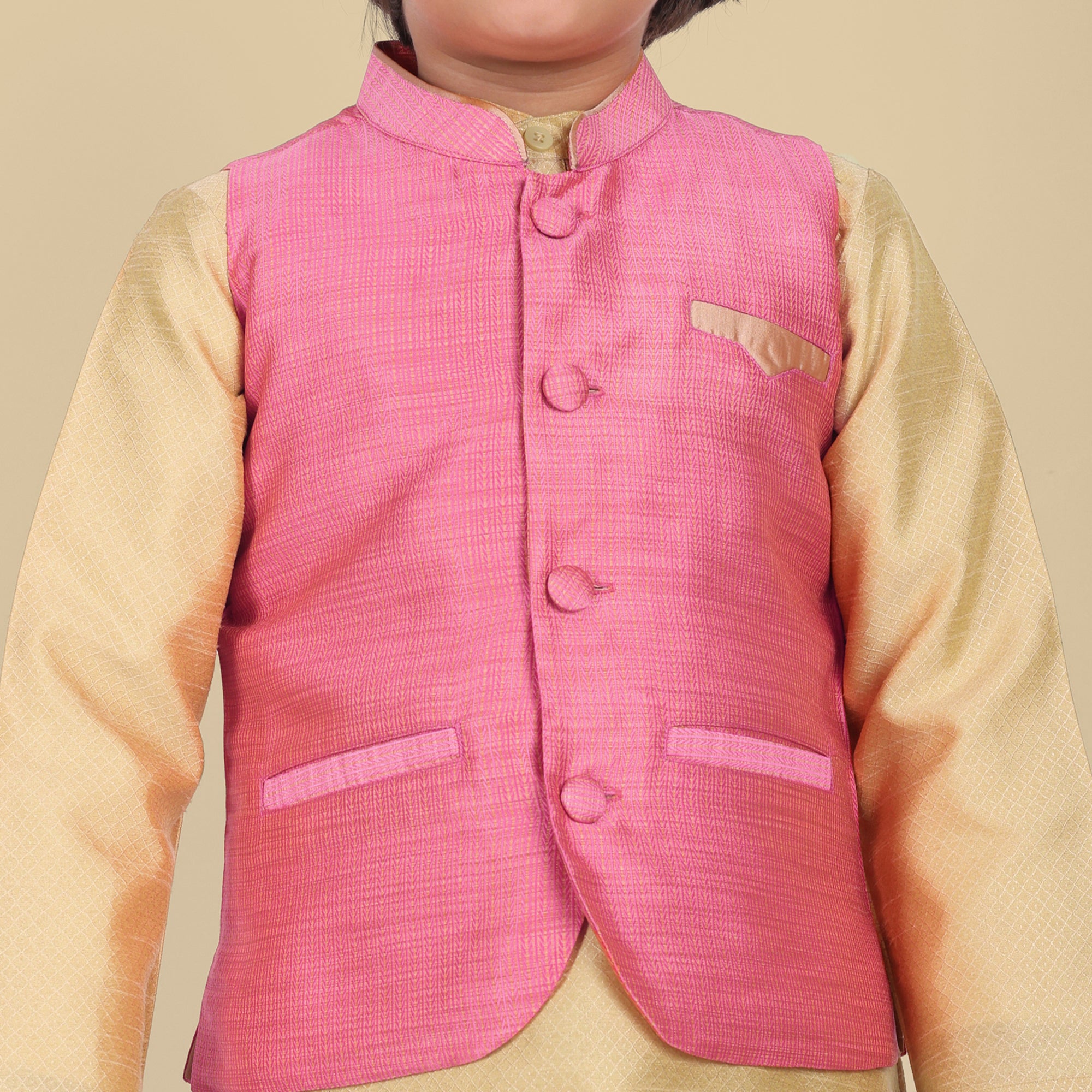 Boys Pink cotton silk Jacket