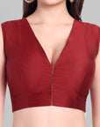 Maroon Cotton Silk Blouse