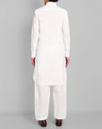 White Cotton-Linen Pathani Suit