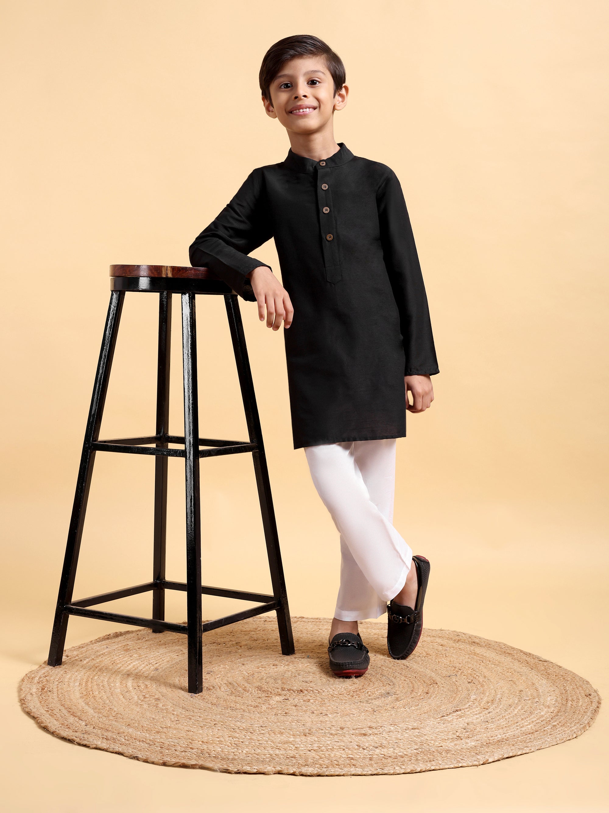 Boys Cotton Silk Kurta & Pajama