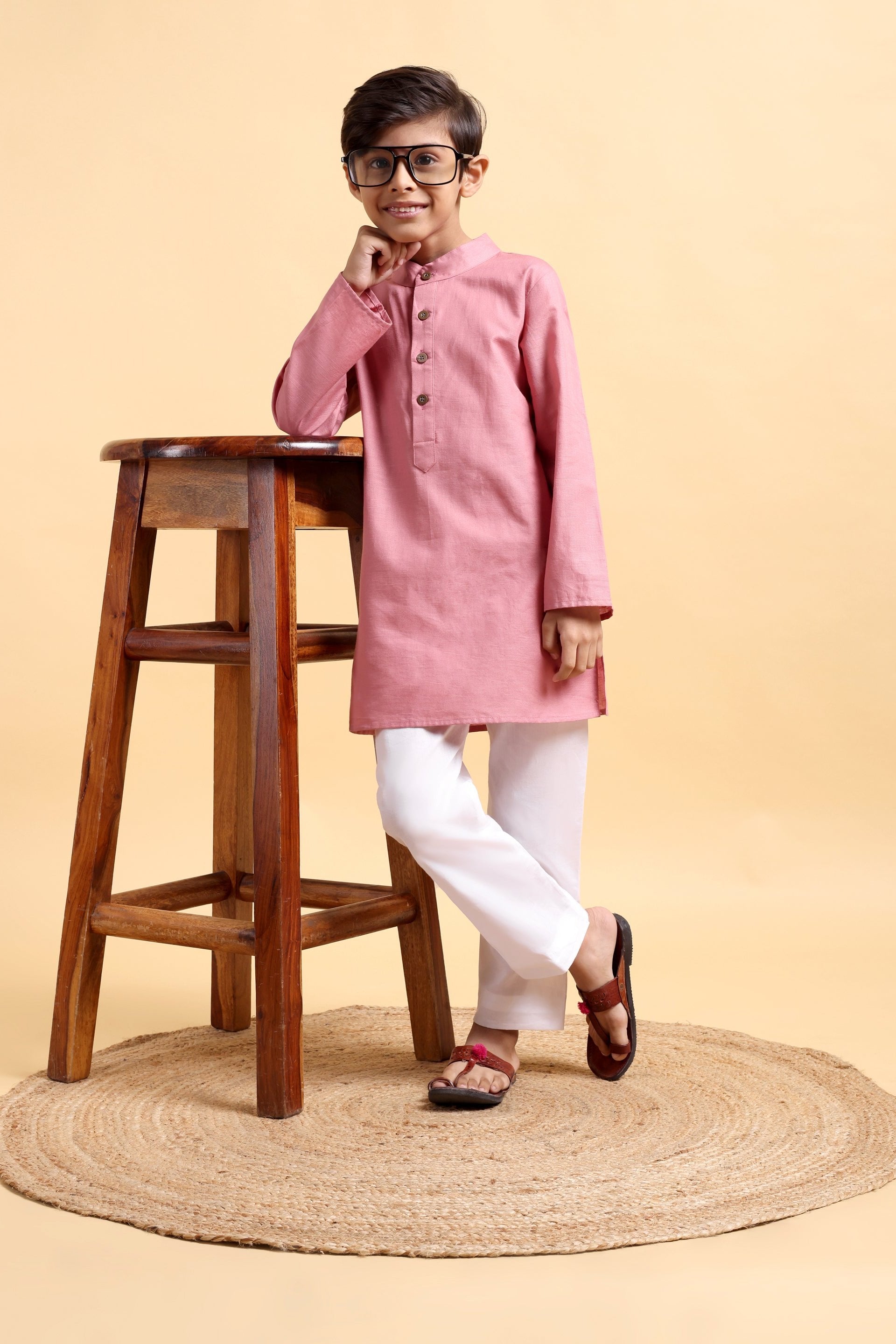 White Kids Kurta Pajama For Boys