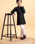 Kids Black Kurta Pajama Set