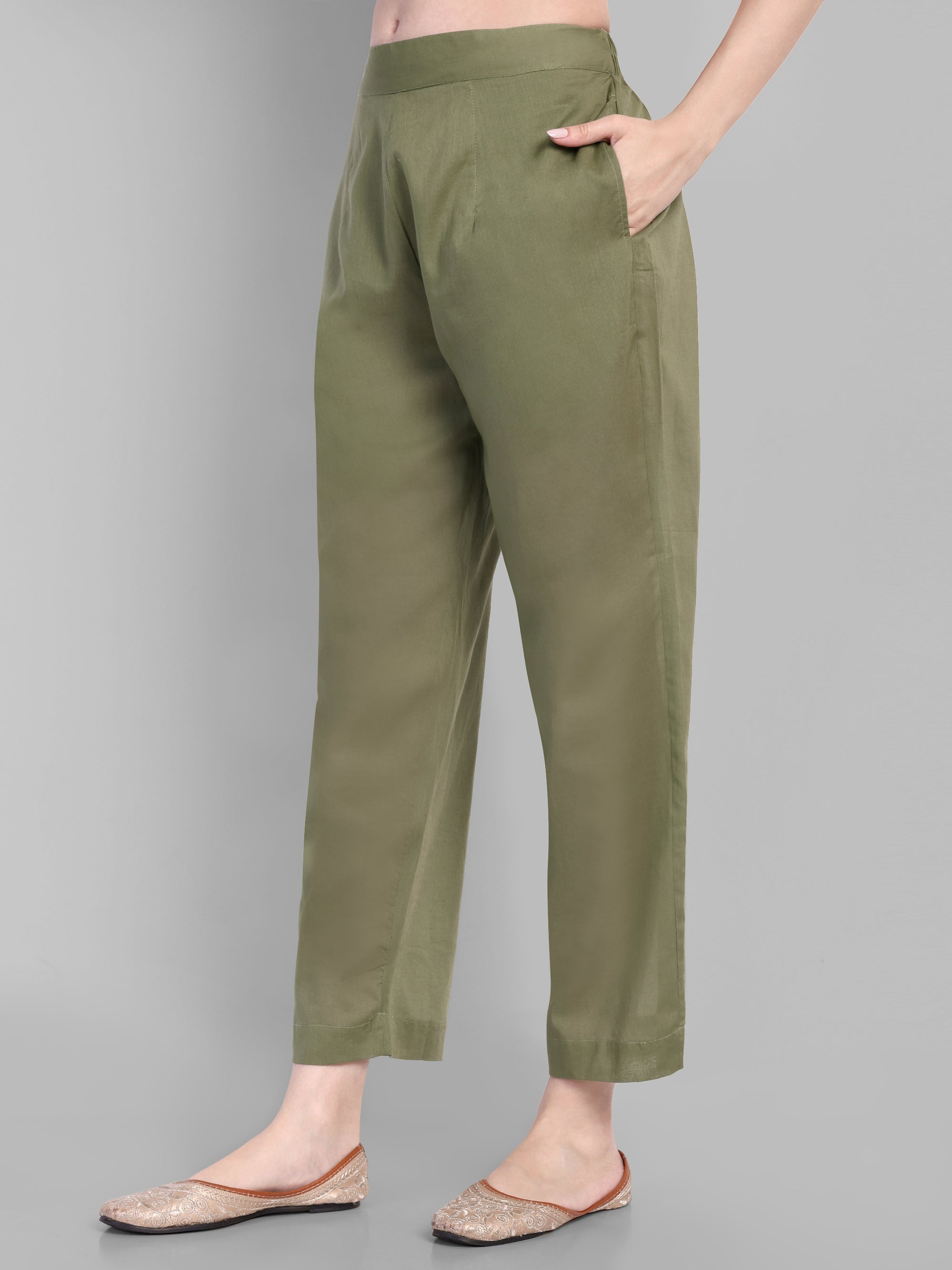 Khaki Green Mul Co-ord Set