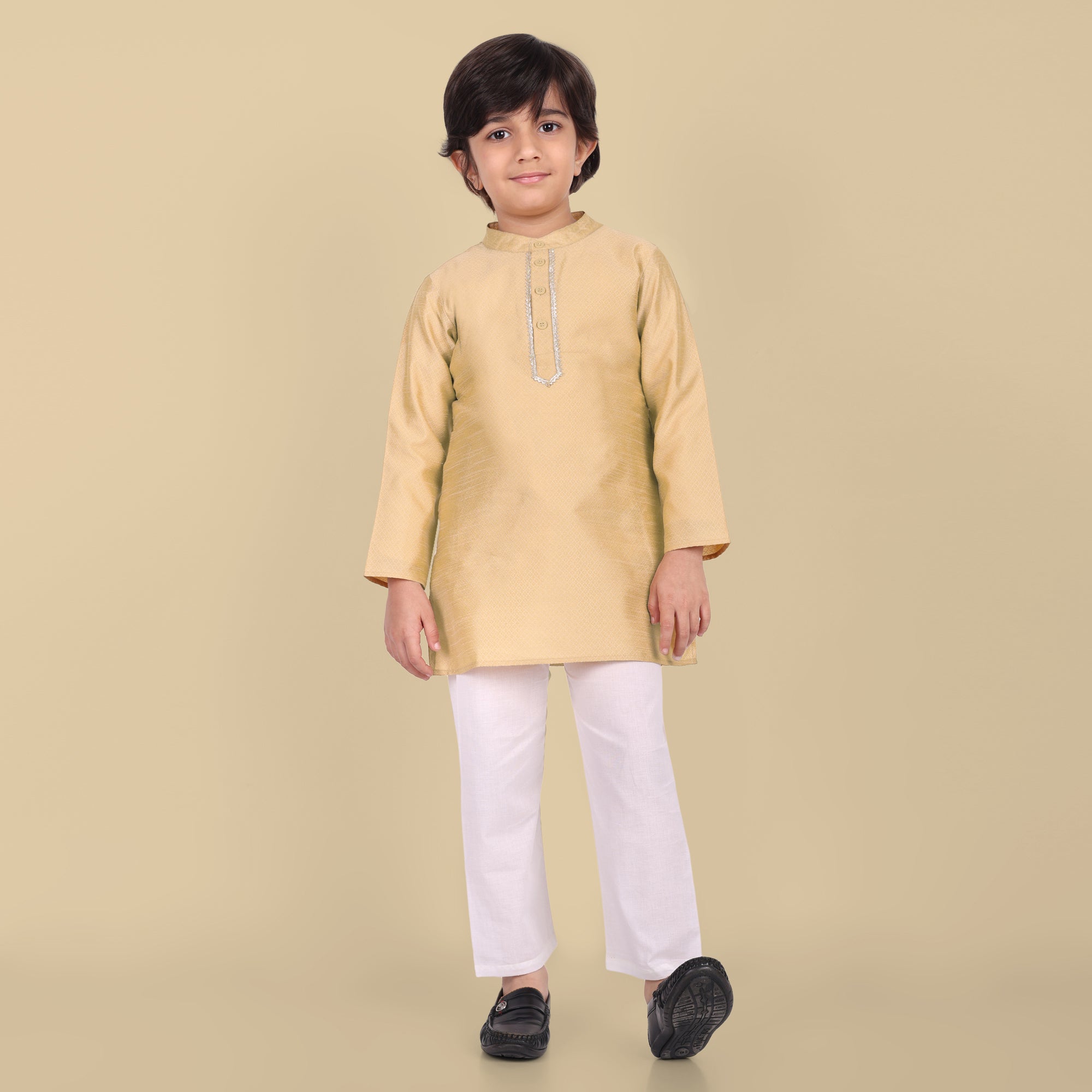 Boys Golden Kurta and Pajama