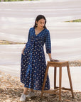 Indigo Bahaar Kalidar Handblock Dress