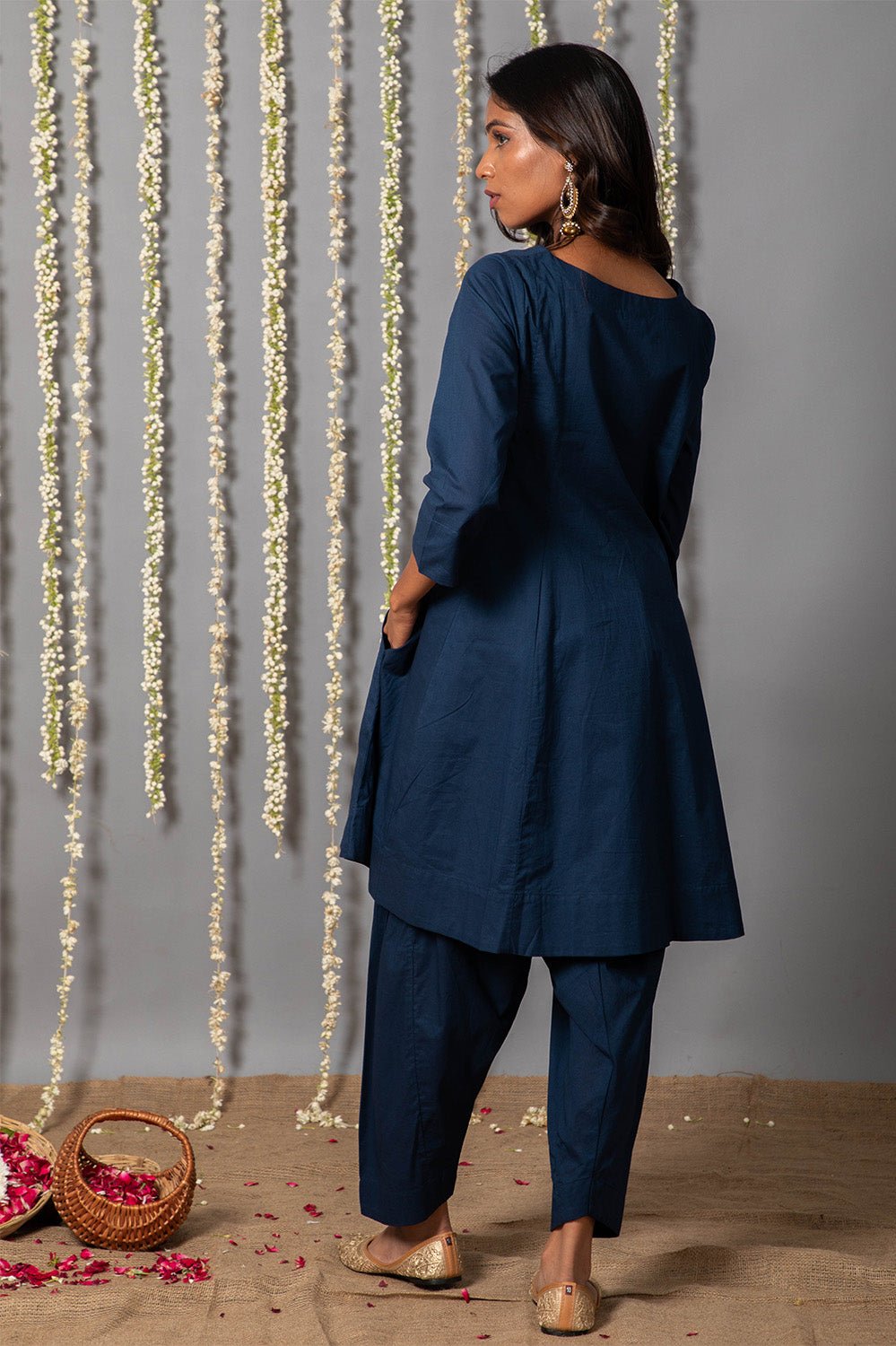 Navy Blue Kurta Set For Women