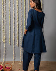 Navy Blue Kurta Set For Women