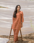 Samiya Red Fish Print Co-Ord Set