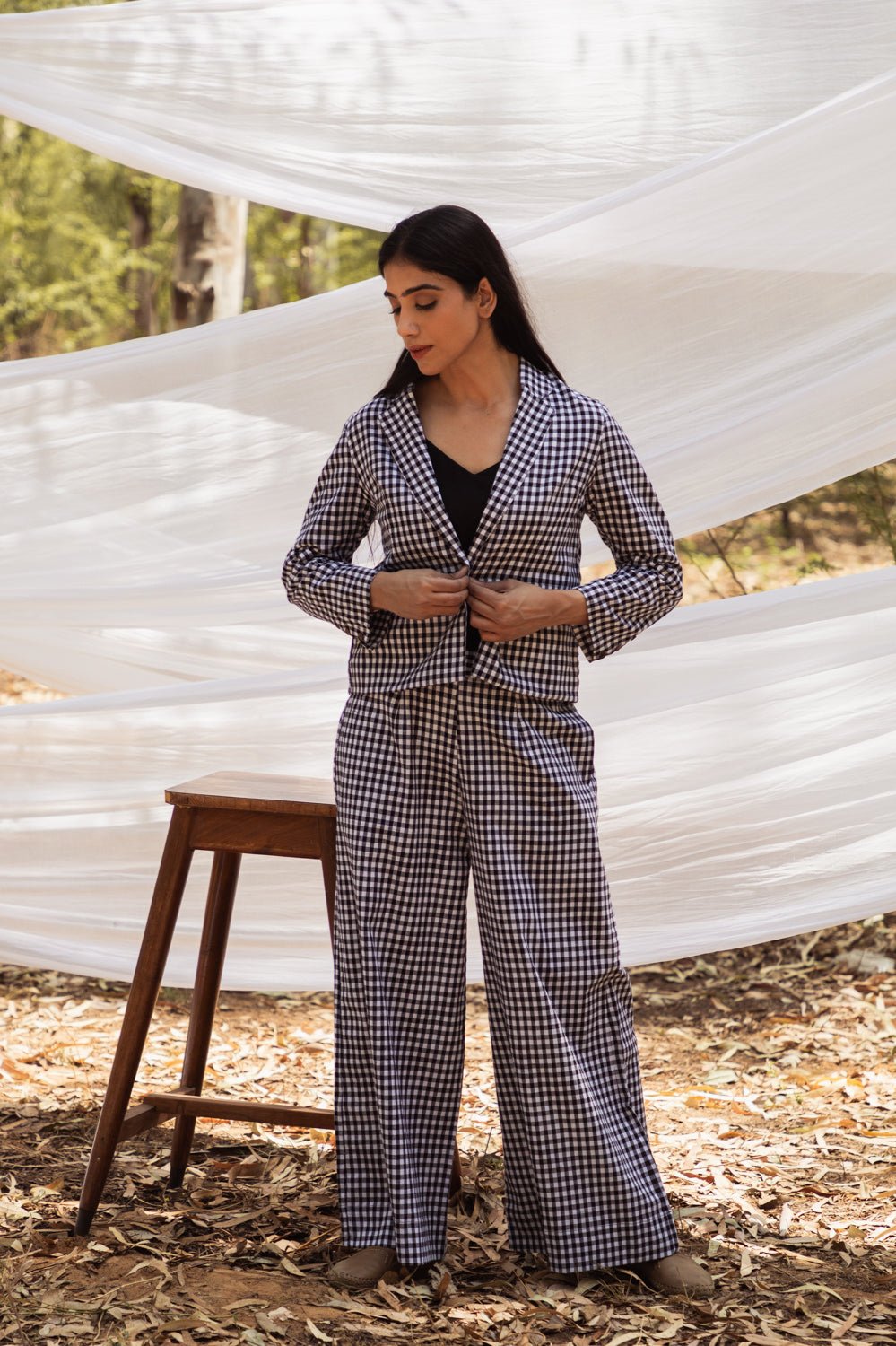 Classic Checks Summer Blazer Co-ord Set