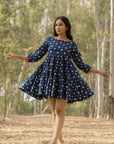 Sonia Indigo Polka Dress Back Open