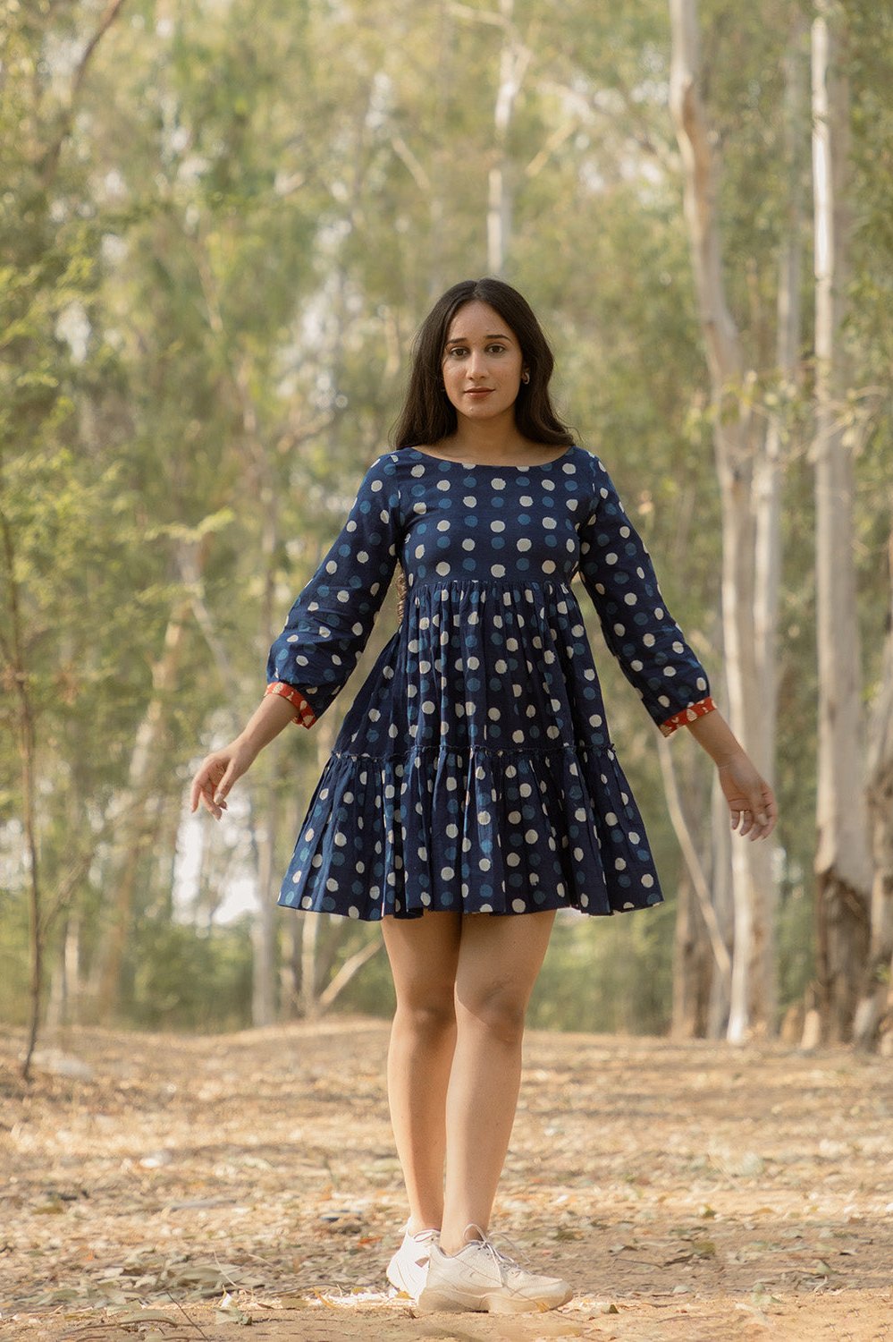 Sonia Indigo Polka Dress Back Open