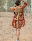 Sonia Red Printed Dress Back Open