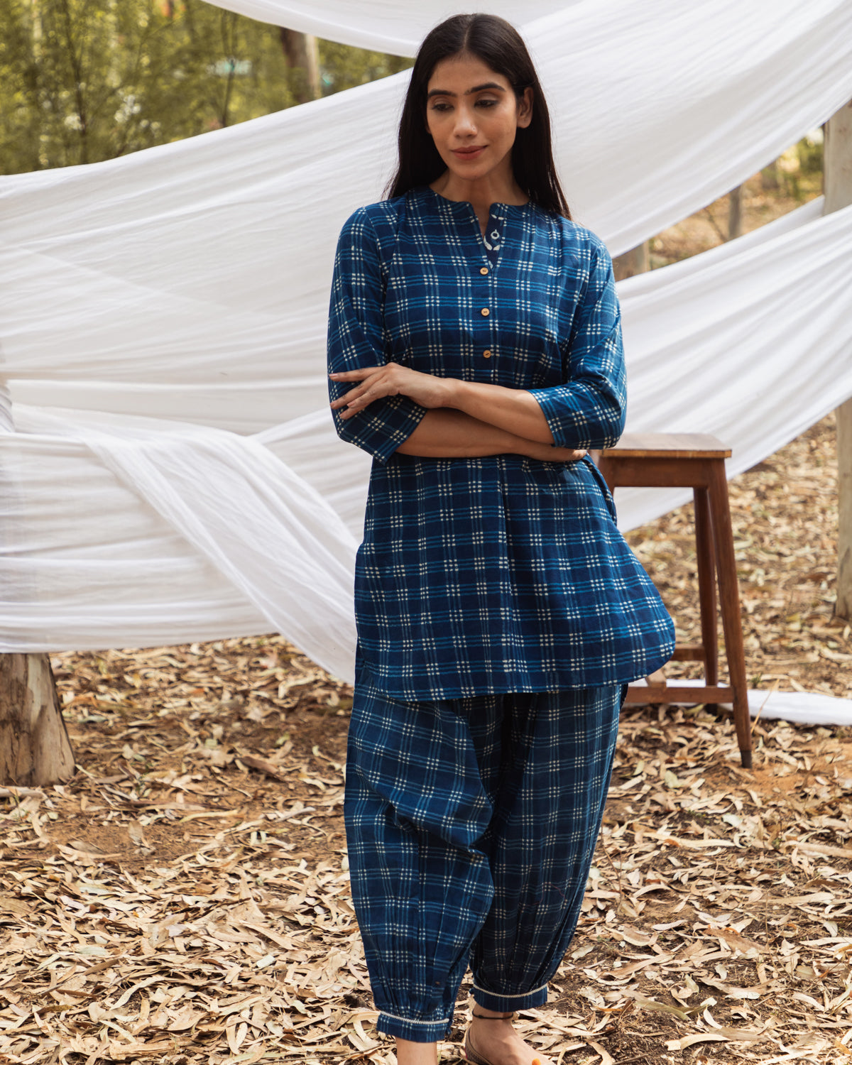 Samiya Indigo Kurta and Harem Pant