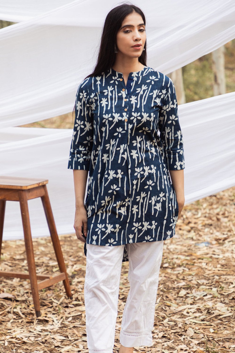 Indigo Kurta Set With Dupatta