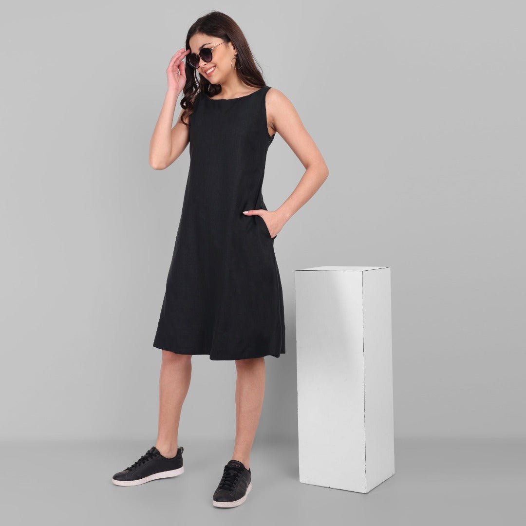 Knee-Length Linen Dress Online