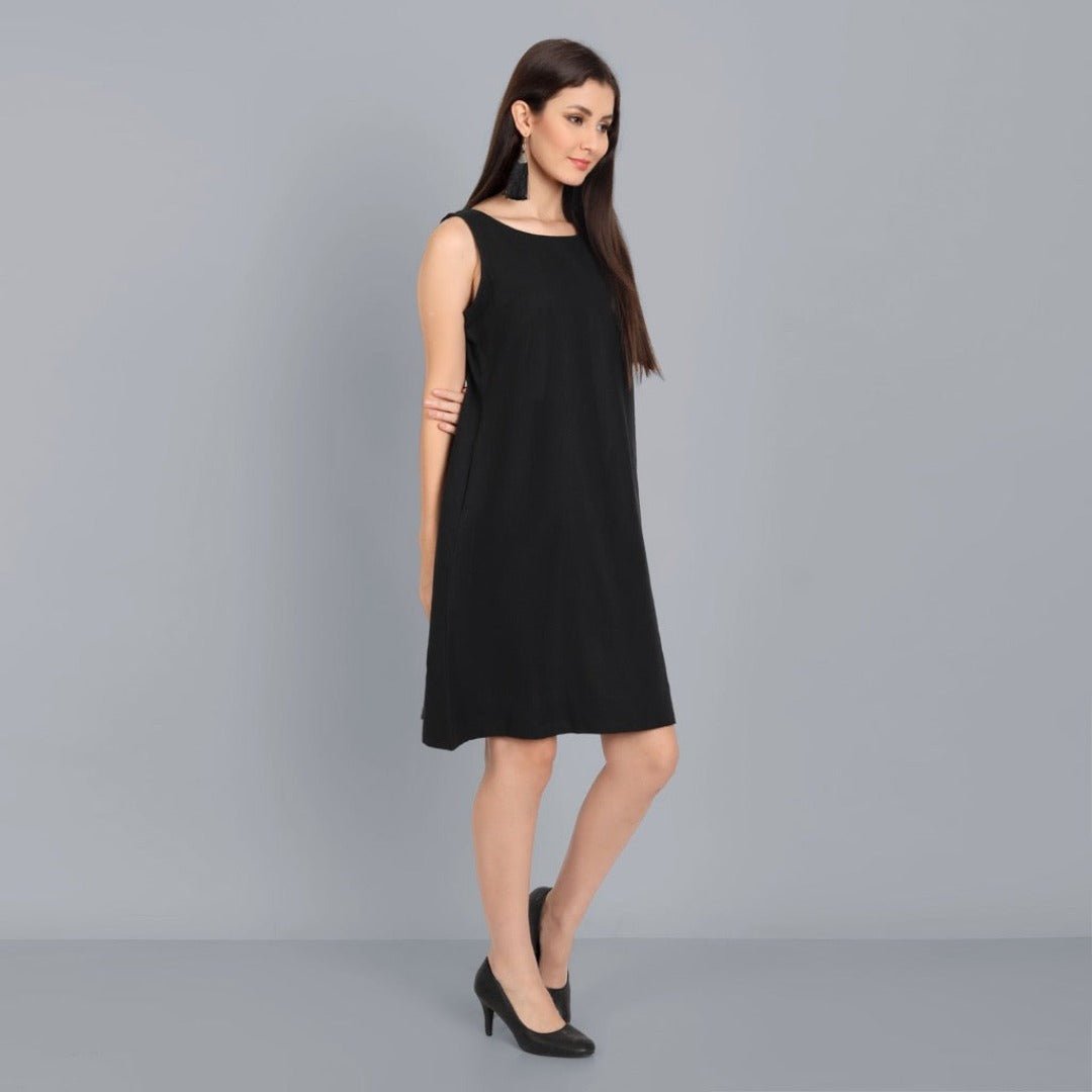 Knee-Length Linen Dress