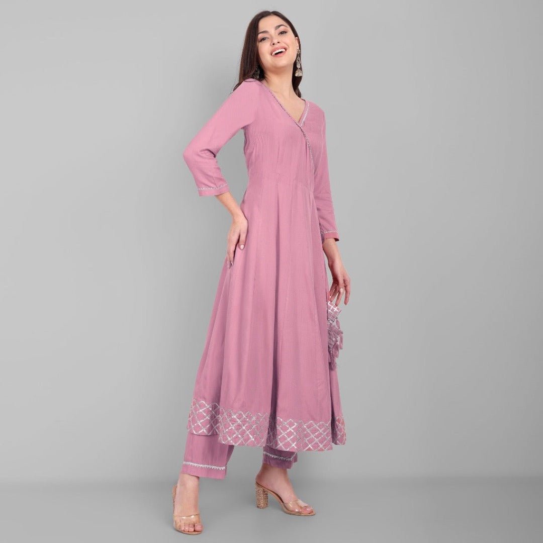 Amreen Blushing Pink Angrakha and Dupatta