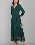 Green Angrakha Pant and Dupatta Set