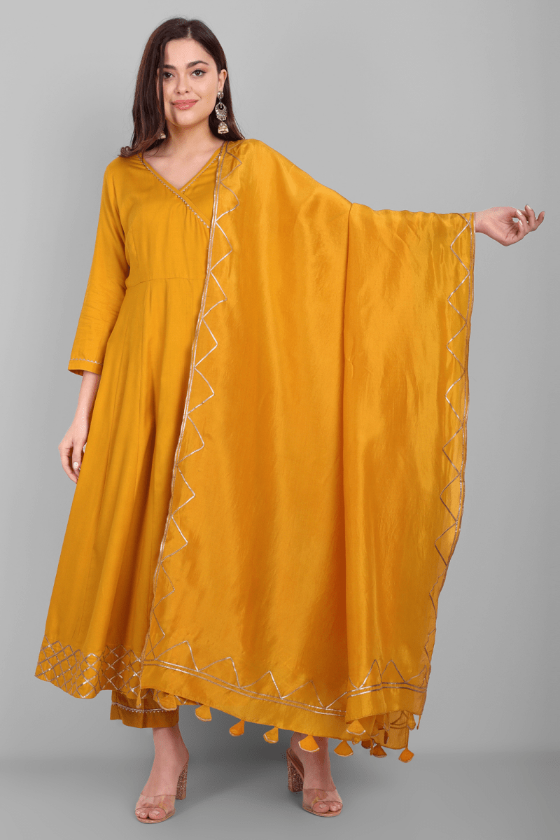 Amreen Mustard Angrakha and Dupatta