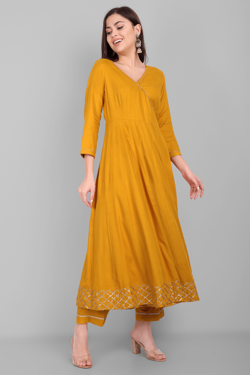 Amreen Mustard Angrakha and Dupatta