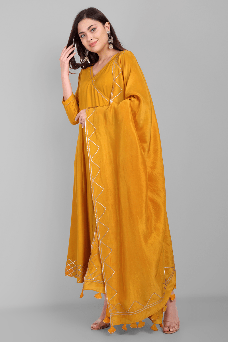 Amreen Mustard Angrakha and Dupatta