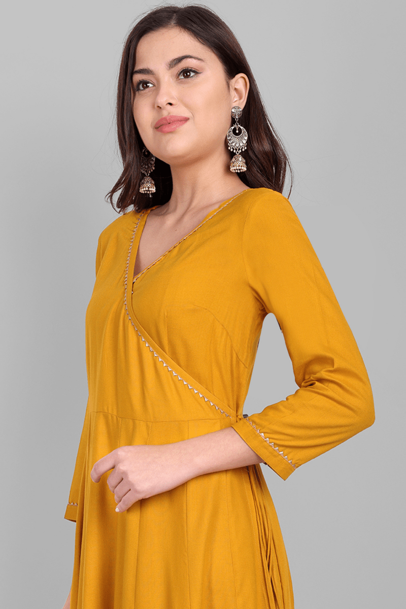 Amreen Mustard Angrakha and Dupatta