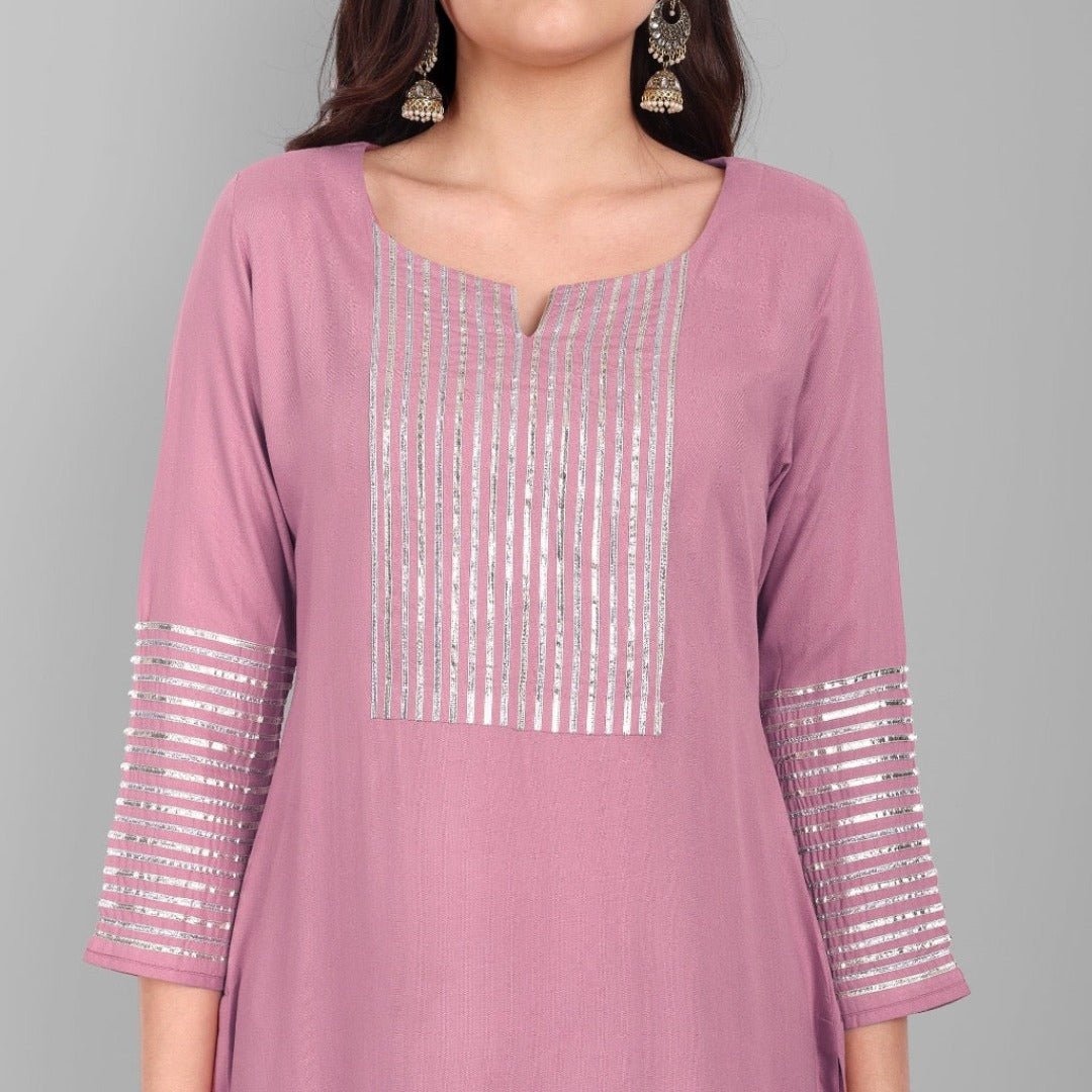 Amreen Pink Dhanak Kurta and Dupatta